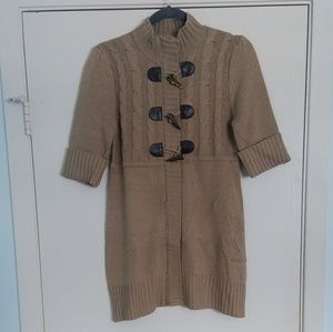 Takeout Brown Cableknit Tunic Sweater